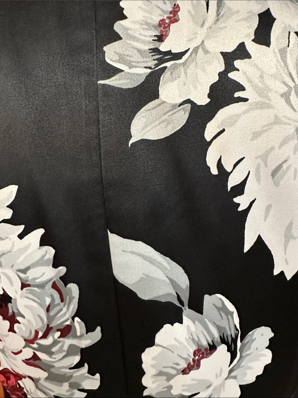 White House Black Market Black& Red/White Floral Square Neck Cocktail Dress S2 - Picture 4 of 7